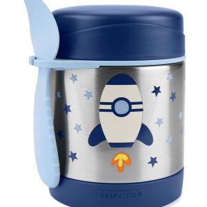 Paslanmaz Çelik Mama Saklama ve Taşıma Termosu Roket 2 Parça Set