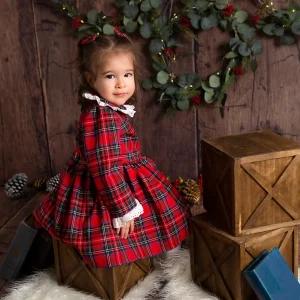 Kız Çocuk Ekoseli Elbise