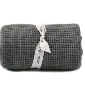 Waffle Organik Pamuk Bebek Battaniye Gri